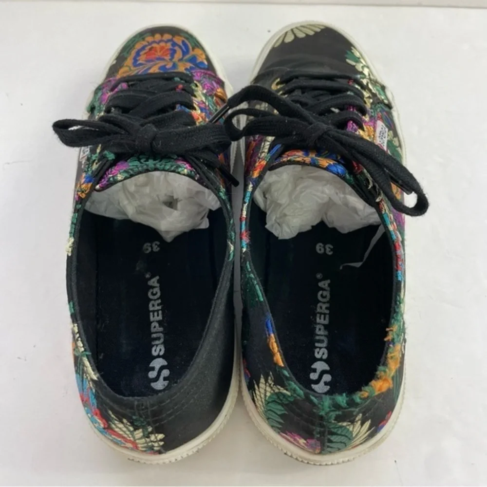 Superga 2750 Black Satin Mandarin Embroidery Sneakers‎ - Picture 13 of 16
